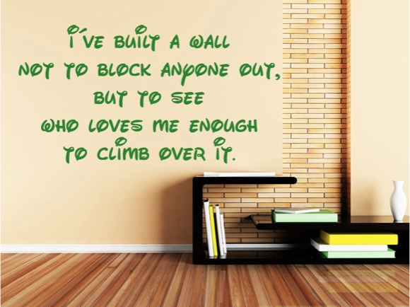 I've built a wall not to block anyone out, ...